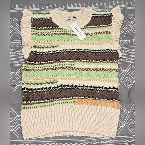 Another Love Sweaters - Another Love Crochet Knit Crewneck Sweater Vest Size Small